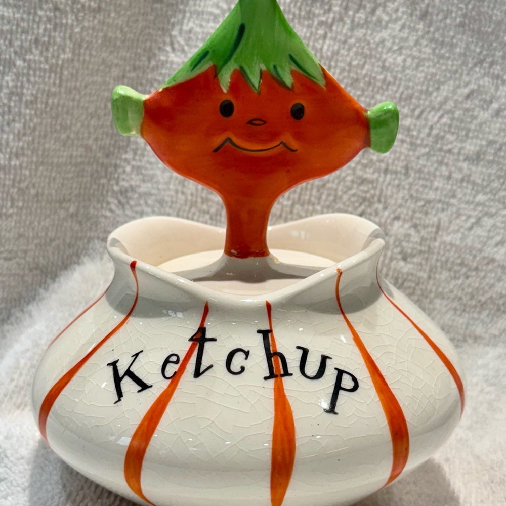 Pixieware vintage Ketchup Ceramic Jar